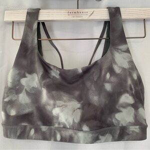 Athleta Exhale Printed Sports Bra Women’s Size Medium Low-Impact Yoga Pilates